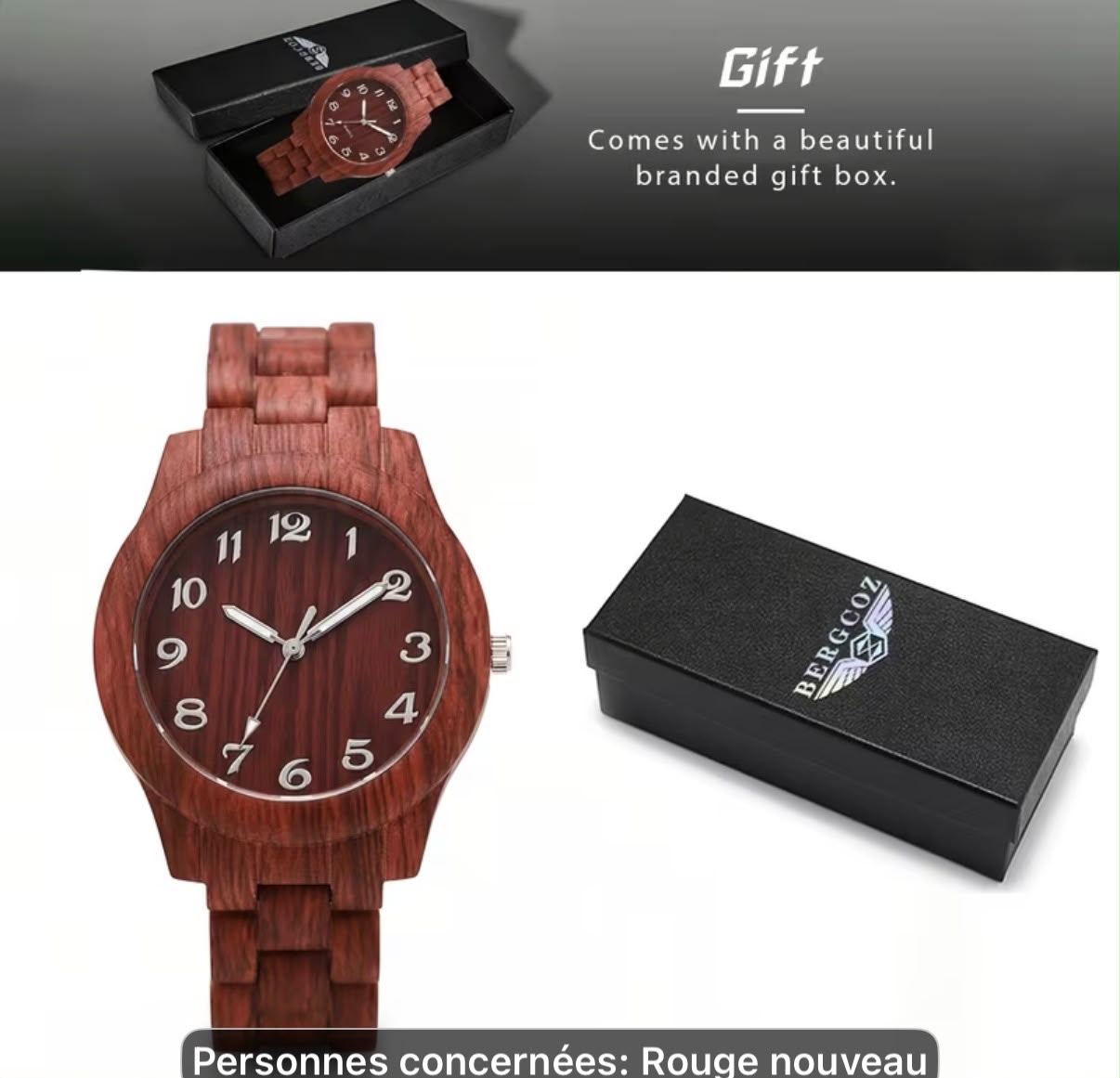Holz-Armbanduhr im Geschenketui