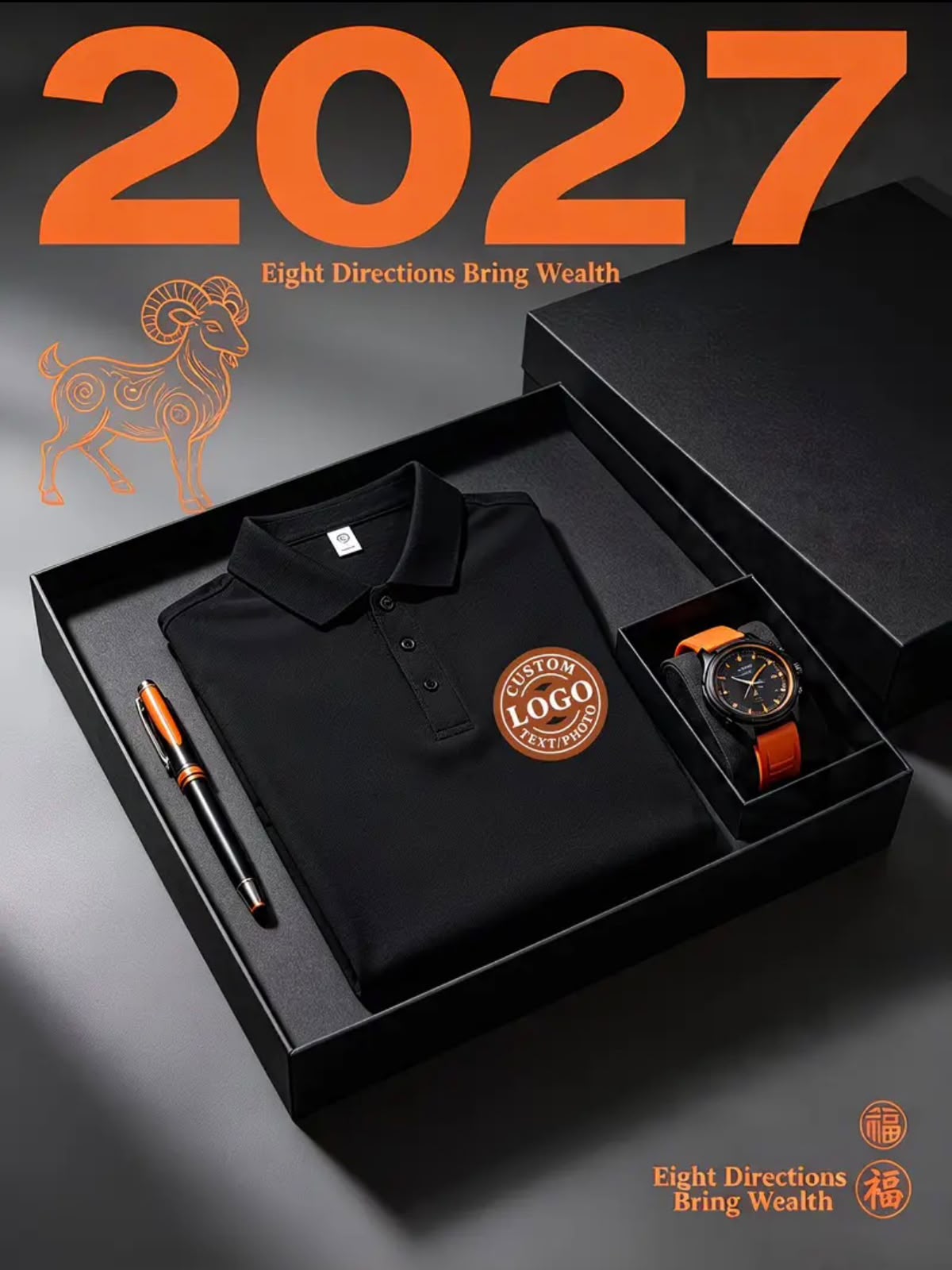 Business-Geschenkset, Polo, Uhr & Stift